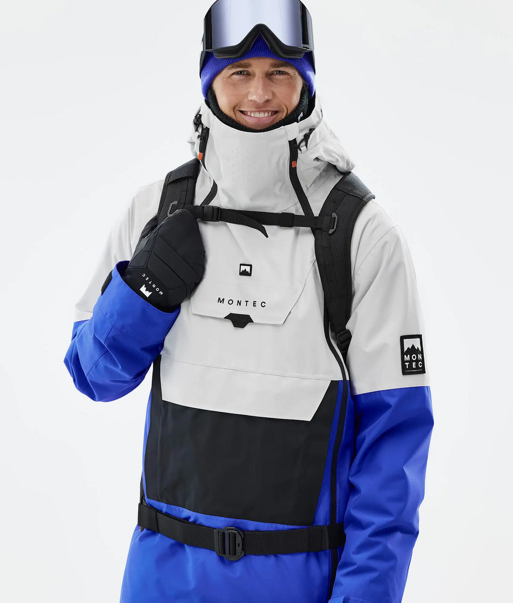 Doom Skijacke Herren - Light Grey/Black/Cobalt Blue