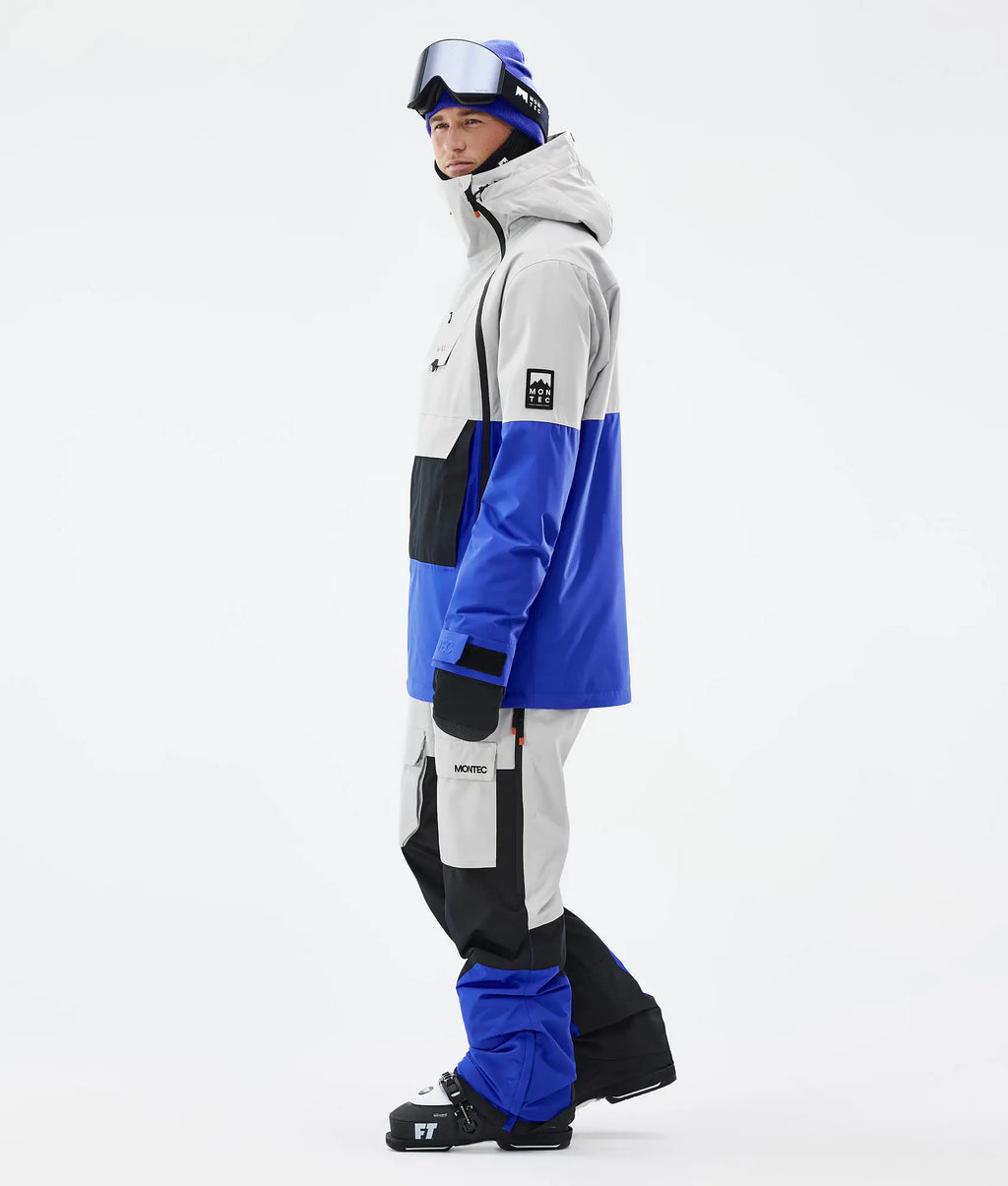 Doom Skijacke Herren - Light Grey/Black/Cobalt Blue
