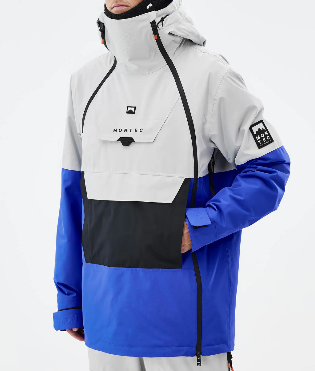 Doom Skijacke Herren - Light Grey/Black/Cobalt Blue