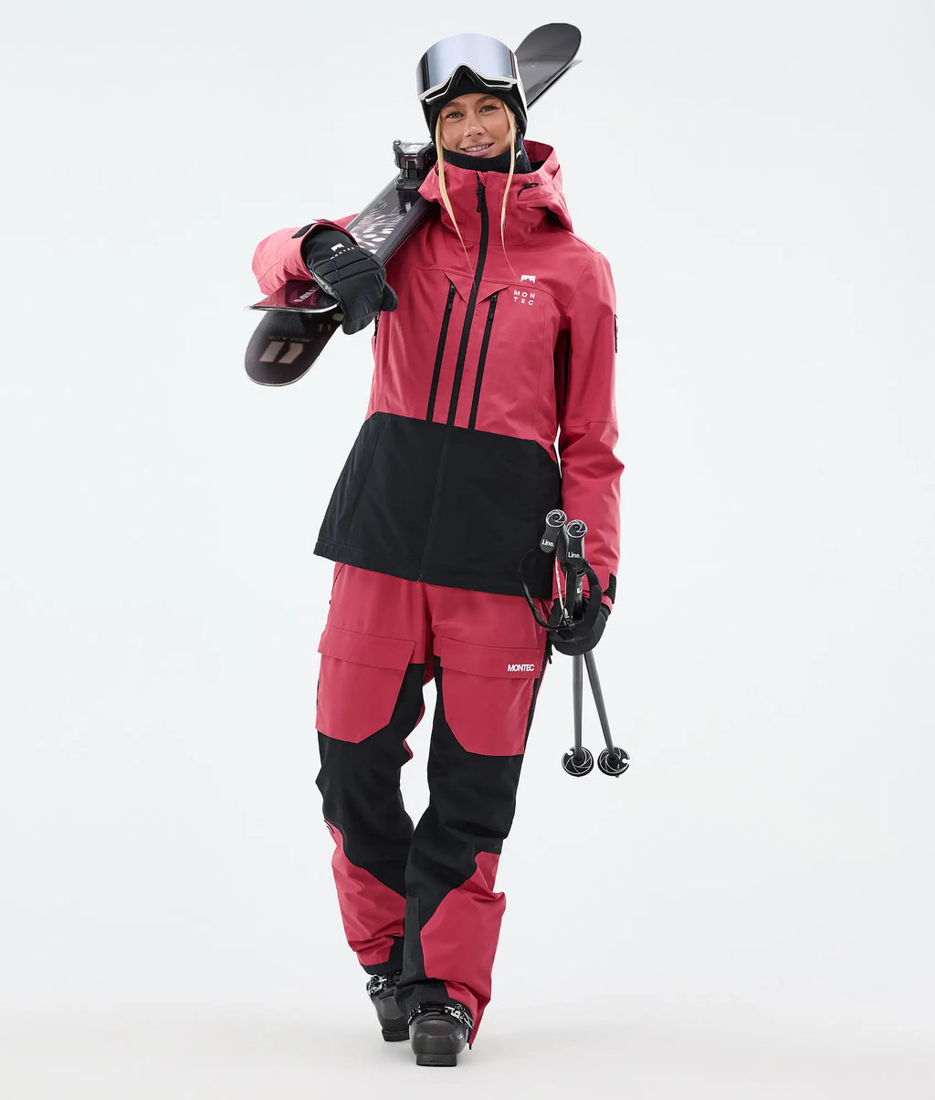 Moss W Skijacke Damen - Light Red/Black