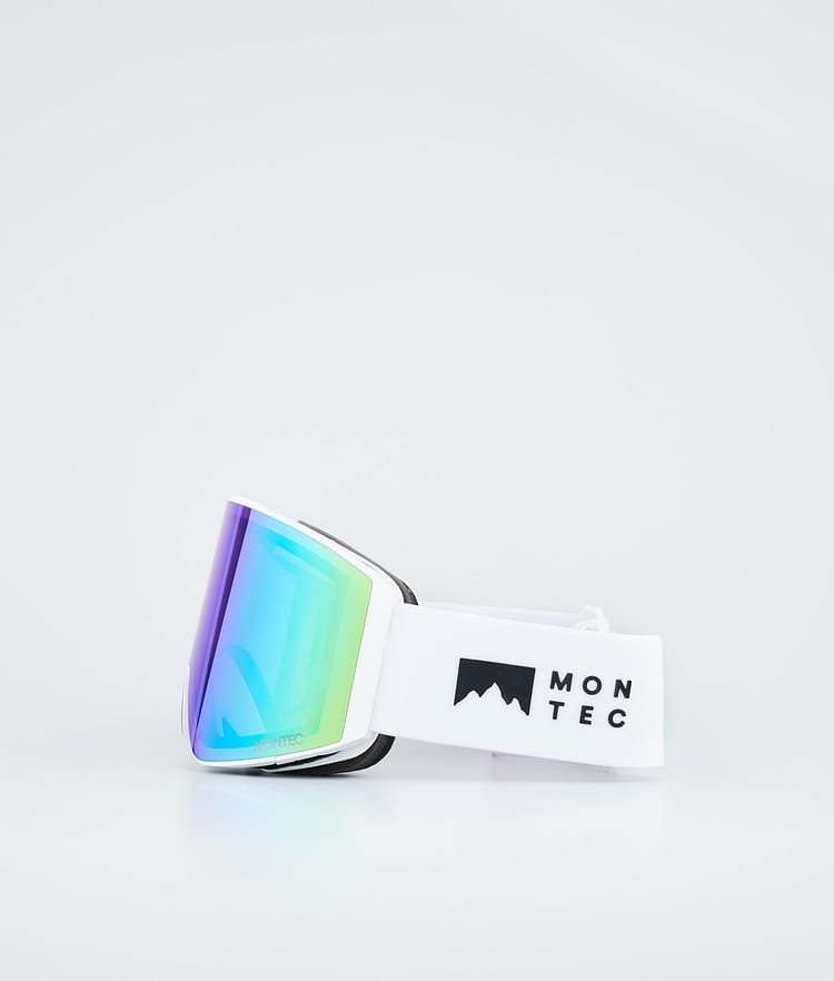 Ski Goggles White W/Tourmaline Green Mirror